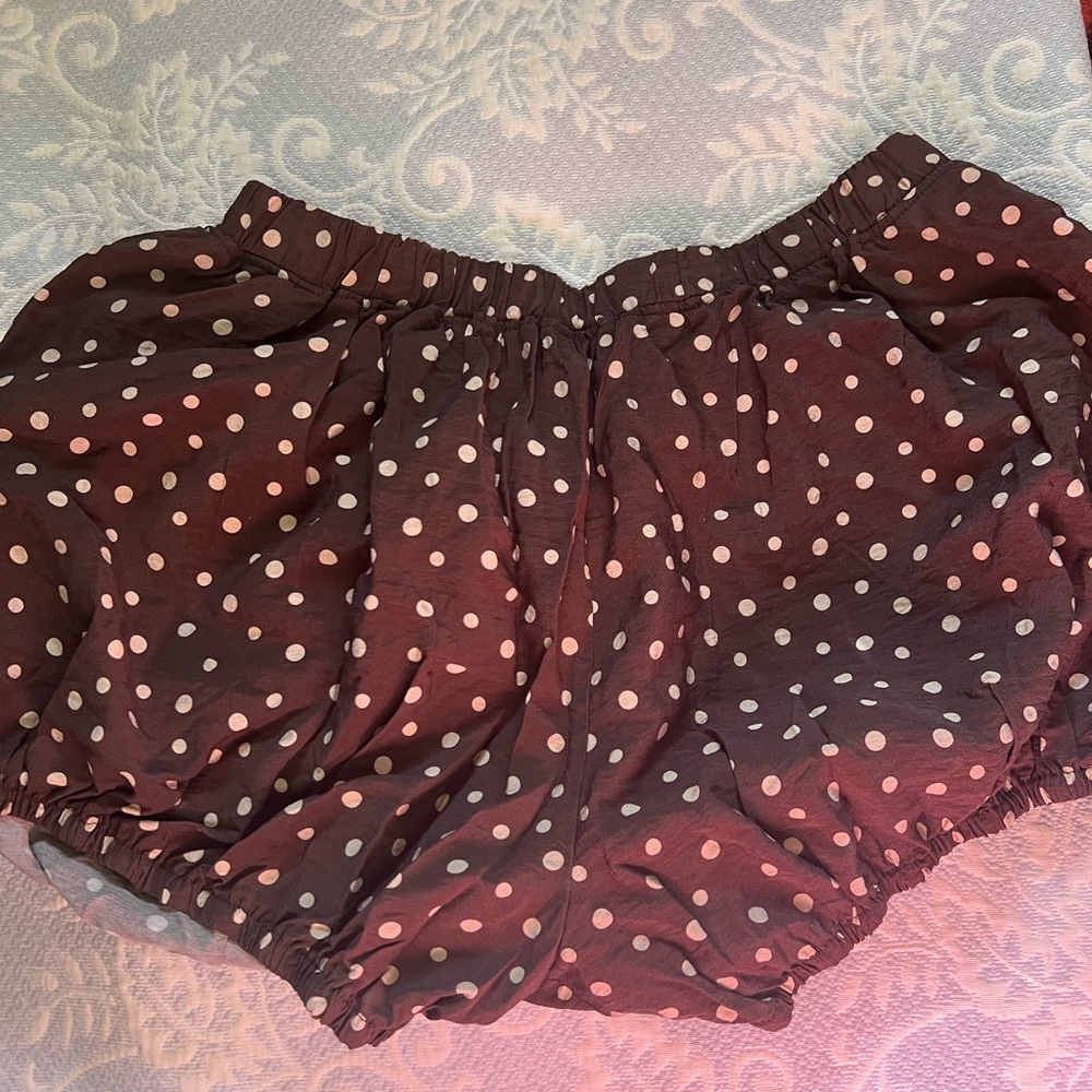 asos design Brown Polka Dot bloomer Shorts